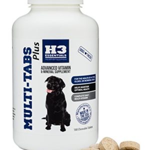 H3 Essentials - Multi Tabs Plus 180 Count - Dog Vitamin and Mineral Supplement - Advanced Formula Multivitamins for Senior  Active or Working Dogs - Tasty Chewable Tablets
