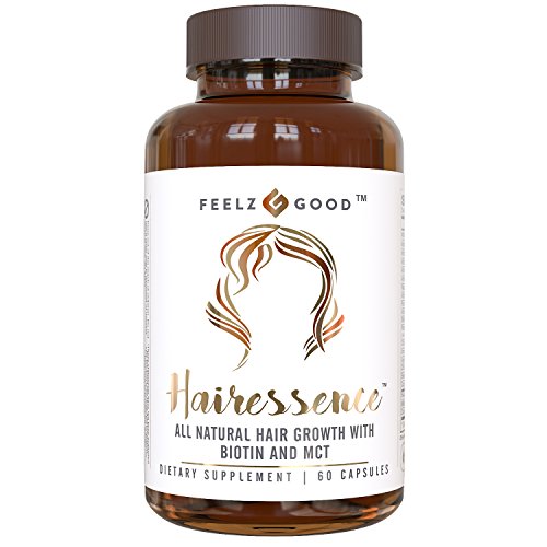 HAIRESSENCE All Natural Hair Growth Biotin Vitamin Formula - Stronger Healthier Hair  Scientifically Formulated w  MCT Vitamin B Copper   more - Supplement For All Hair Types - Veggie Capsules 1 HAIRESSENCE All Natural Hair Growth Biotin Vitamin Formula - Stronger Healthier Hair  Scientifically Formulated w  MCT Vitamin B Copper   more - Supplement For All Hair Types - Veggie Capsules