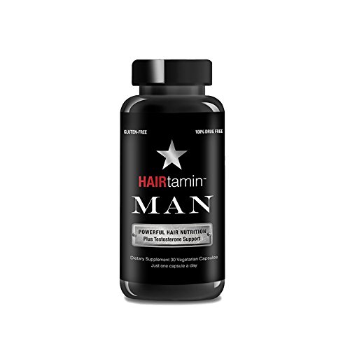 HAIRtamin Man Hair Growth Vitamins - Best Mens Biotin Fast Hair Growth Formula Vitamin Supplement for Thicker Fuller Healthier Hair and Beard Natural Daily Multi Vitamins (1 MONTH - 30 CAPSULES) 1 HAIRtamin Man Hair Growth Vitamins - Best Mens Biotin Fast Hair Growth Formula Vitamin Supplement for Thicker Fuller Healthier Hair and Beard Natural Daily Multi Vitamins (1 MONTH - 30 CAPSULES)