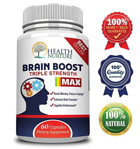 HEALTH NURTURE BRAIN BOOST MAXIMUM STRENGTH - Best Brain Supplement - Nootropics Brain Booster Memory Support Vitamins for Brain Health Best Mind Supplements Focus Clarity Cognitive Function 1 HEALTH NURTURE BRAIN BOOST MAXIMUM STRENGTH - Best Brain Supplement - Nootropics Brain Booster Memory Support Vitamins for Brain Health Best Mind Supplements Focus Clarity Cognitive Function