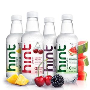 Hint Fruit Infused Water Variety Pack  (Pack of 12) 16 Ounce Bottles  3 Bottles Each of  Cherry  Watermelon  Pineapple  and Blackberry  Unsweet Water with Zero Diet Sweeteners