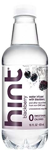 Hint Water Blackberry  (Pack of 12) 16 Ounce Bottles  Pure Water Infused with Blackberry  Zero Sugar  Zero Calories  Zero Sweeteners  Zero Preservatives  Zero Artificial Flavors