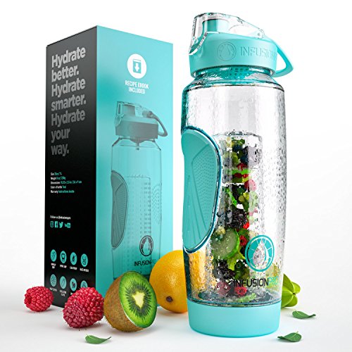 Infusion Pro 32 oz Fruit Water Bottle Infuser Insulated Sleeve Infusion eBook Bottom Loading Large Cage More Flavor Pulp Strainer Delicious Healthy Way to up Your Water Intake 1 Infusion Pro 32 oz Fruit Water Bottle Infuser Insulated Sleeve Infusion eBook Bottom Loading Large Cage More Flavor Pulp Strainer Delicious Healthy Way to up Your Water Intake