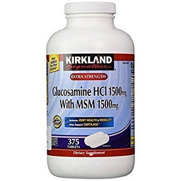 Kirkland Signature Extra Strength Glucosamine HCI 1500mg  With MSM 1500 mg  375-Count Tablets (Multi Pack of 2) 1 Kirkland Signature Extra Strength Glucosamine HCI 1500mg  With MSM 1500 mg  375-Count Tablets (Multi Pack of 2)