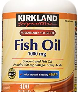 Kirkland Signature Fish Oil Concentrate with Omega-3 Fatty Acids  400 Softgels  1000mg