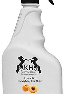 Knotty Horse Apricot Oil Highlighting Coat Shine   Made with Real Apricot Oil   Fast Absorbing Non-Slip Formula   20 oz  Bottle