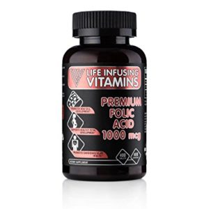 LIV Premium Folic Acid 1000 Mcg Tablets   The Essential Water-Soluble Vitamin That Plays a Role in So Many Aspects of Health   Boost Your Folate Levels with an Organic Prenatal B9 Vitamin Supplement