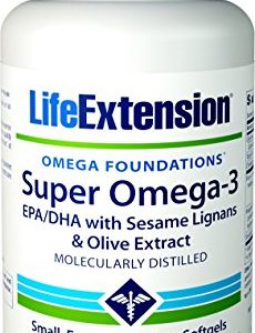 Life Extension Super Omega-3 EPA DHA with Sesame Lignans and Olive Extract  240 easy-to-swallow softgels