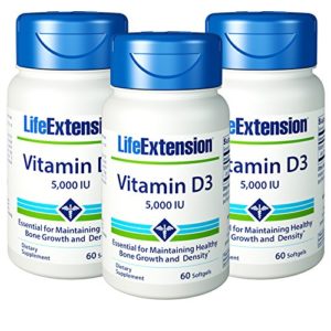 Life Extension Vitamin D3 5 000 IU 60 Softgels - 3-Pak