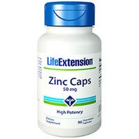 Life Extension Vitamins   Supplements - Zinc Capsules  50 Mg (High Potency)  90 vegetarian capsules (2 Pack   2 Bottles
