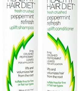 LifeLab Healthy Hair Diet Peppermint Refresh Shampoo and Conditioner Bundle With Peppermint Oil  Vitamin B7  Cypres  Vitamin B5  Dimethicone  Collagen and Butyloctanol  13 1 fl  oz  each