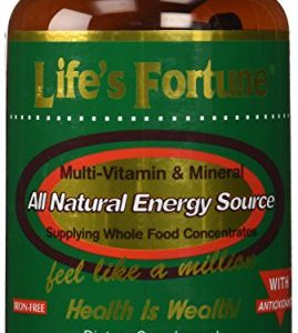 Life's Fortune MultiVitamin   Mineral All Natural Energy Source Supplying Whole Food Concentrates - 180 Tabs