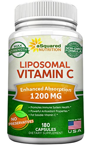 Liposomal Vitamin C - 1200mg Supplement - 180 Capsules - High Absorption Vit C Ascorbic Acid Pills - Liposome Encapsulated - Supports Immune System   Collagen Health - Non-GMO - 90 Servings