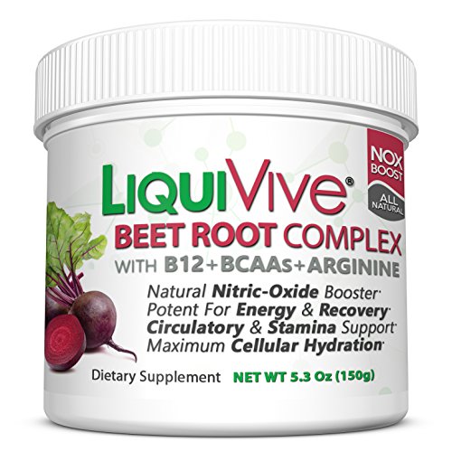 LiquiVive Beet Root Juice Powder - Nitric Oxide Booster Supplement   Super Charged with BCAA Amino Acids  Vitamin B12   L-Arginine   Non-GMO N O  Amino Energy Drink Mix for Endurance   Circulation 1 LiquiVive Beet Root Juice Powder - Nitric Oxide Booster Supplement   Super Charged with BCAA Amino Acids  Vitamin B12   L-Arginine   Non-GMO N O  Amino Energy Drink Mix for Endurance   Circulation