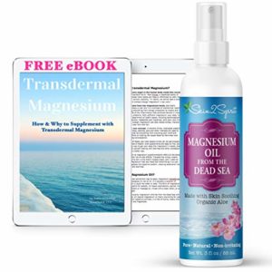 MAGNESIUM OIL SEA SPRAY   8 OZ   from DEAD SEA   100  PURE   Aloe for Less Itch   Anxiety  Sleep  Restless Legs  Migraines  Joint Pain  PMS and more    FREE eBook