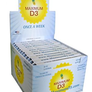 Maximum D3 10 000 IU Box  60 Capsules Total (1 Box with 12 Cards x 5 Capsules per Card)  60-weeks Supply