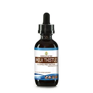Milk Thistle Alcohol-FREE Liquid Extract  Organic Milk Thistle (Silybum marianum) Dried Seed Tincture Supplement (2 FL OZ)