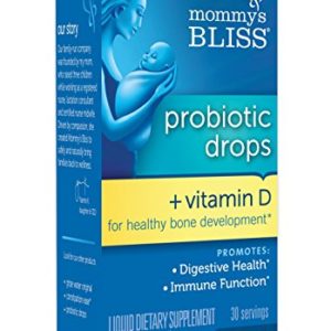Mommy's Bliss Baby Probiotic Drops   Vitamin D - Diarrhea  Gas  Constipation  Colic Relief - Newborns and Up - Natural  Flavorless  0 34 Oz