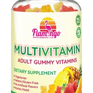 Multi-vitamin Gummies   Vegetarian Kosher Halal NO gluten or gelatin  no GMO  For Men  Women   Kids  3 Natural Flavors   Vitamins A  C  B3  B12  Biotin  Zinc   More  100 Gummies