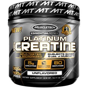 MuscleTech Platinum Creatine Monohydrate Powder  100  Pure Micronized Creatine Powder  14 1oz (80 Servings)