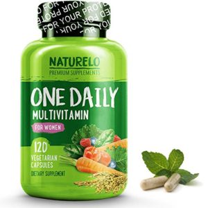 NATURELO One Daily Multivitamin for Women - Best for Hair  Skin Nails - Natural Energy Support - Whole Food Supplement - Non-GMO - No Soy - Gluten Free - 120 Capsules   4 Month Supply