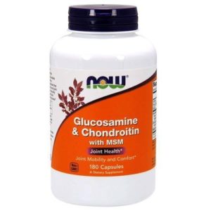 NOW Glucosamine 1 1g  Chondroitin 1 2g  with MSM 300mg  180 Capsules