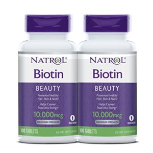 Natrol Biotin Maximum Strength Tablets  10 000mcg  100 Count (pack of 2) (Pack May Vary)
