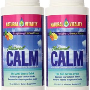 Natural Vitality Natural Calm Magnesium  Powder  Raspberry Lemon 16 Ounce 2-Pack