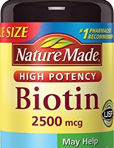 Nature Made High Potency Biotin (B7) 2500 mcg  Softgels Value Size  150 Count