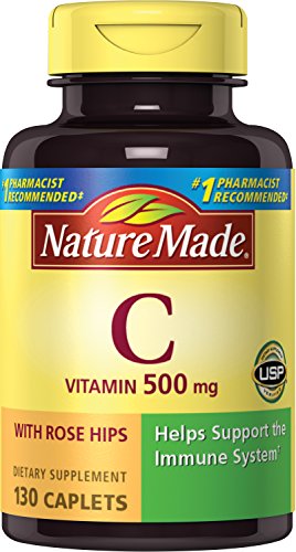 Nature Made Vitamin C 500 mg w  Rose Hips Caplets 130 Ct