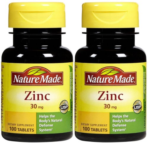 Nature Made Zinc 30 mg Tabs - 30 mg - 100 ct - 2 pk 1 Nature Made Zinc 30 mg Tabs - 30 mg - 100 ct - 2 pk