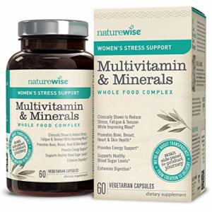 NatureWise Stress Support Multivitamin for Women — Whole Foods Multi Vitamin   Minerals Complex for Healthy Heart   Bones with Sensoril Ashwagandha to Reduce Everyday Stress and Boost Energy  60 ct