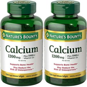 Nature's Bounty Calcium 1200 Mg  Plus Vitamin D3  240 Softgels (2 X 120 Count Bottles)