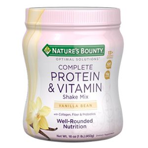 Nature's Bounty Optimal Solutions Protein Shake Vanilla  16 Ounce Jar  Protein and Vitamin Shake Mix for Women  with Added Nutrients