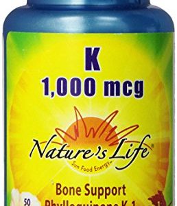 Nature's Life K   Bone Support  Phylloquinone  1000 Mcg  50 Vegetarian Capsules