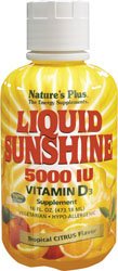 Nature's Plus Liquid Sunshine Vitamin D3 Tropical Citrus -- 5000 IU - 16 fl oz