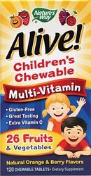 Natures Way Alive Childrens Natural Orange and Berry Multi-Vitamin Chewable Tablet  120 per unit - 1 each