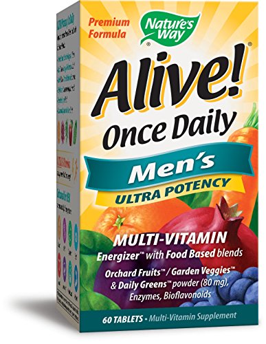 Nature's Way Alive Once Daily Men's Multivitamin Ultra Potency Food-Based Blends (291mg per serving) 60 Tablets 1 Nature's Way Alive Once Daily Men's Multivitamin Ultra Potency Food-Based Blends (291mg per serving) 60 Tablets