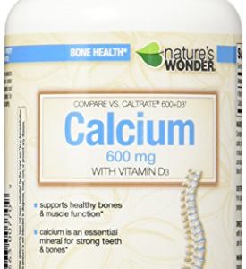 Nature's Wonder Calcium 600mg with Vitamin D3 800IU Tablets  240 Count  Compare vs  Caltrate® 600   D3