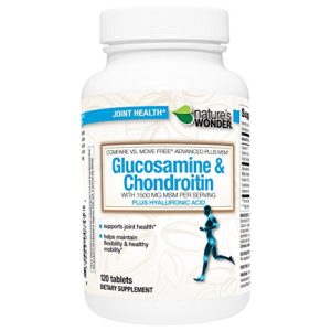 Nature's Wonder Glucosamine 1500MG Chondroitin 200MG MSM 1500MG Tablets  120CT  Compare vs  Move Free® Advanced Plus MSM