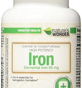 Nature's Wonder Iron (Ferrous Sulfate) 65mg Supplement  240 Count