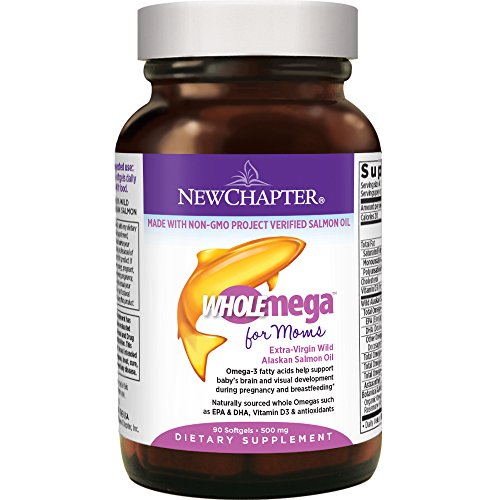 New Chapter Prenatal DHA - Wholemega for Moms Fish Oil Supplement with Omega-3   Vitamin D3 for Prenatal   Postnatal Support - 90 ct softgels 500mg