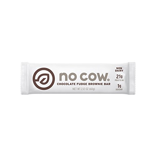 No Cow Protein Bar  Chocolate Fudge Brownie  21g Plant Based Protein  Low Sugar  Dairy Free  Gluten Free  Vegan  High Fiber  Non-GMO  12 Count - 2 12 oz Each