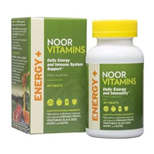 NoorVitamins Energy Supplements Multivitamin with Organic Fruits and Vegetables  Halal Vitamins (60 Count)