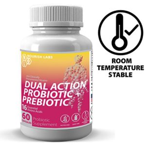Nourish Labs Organic Prebiotic Supplement for Women  Best Dual Action Prebiotics with Probiotics  Probiotics and Prebiotics with Cranberry for Women’s Yeast and Vaginosis