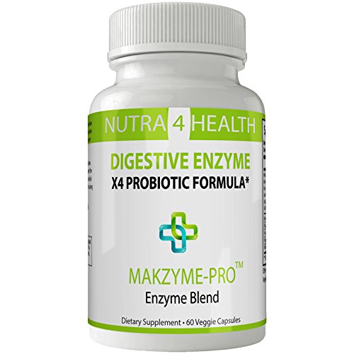 Nutra4Health - Makzyme-Pro Digestive Enzyme with Probiotic x4 Formula Metabolism Supplement Pills For Better Digestion To Stop Bloating Constipation and Relieves Flatulence Gas 60 Capsules 1 Nutra4Health - Makzyme-Pro Digestive Enzyme with Probiotic x4 Formula Metabolism Supplement Pills For Better Digestion To Stop Bloating Constipation and Relieves Flatulence Gas 60 Capsules