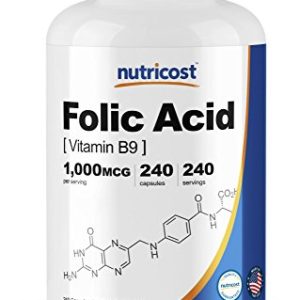 Nutricost Folic Acid (Vitamin B9) 1000 mcg  240 Capsules