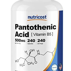Nutricost Pantothenic Acid (Vitamin B5) 500mg  240 Capsules