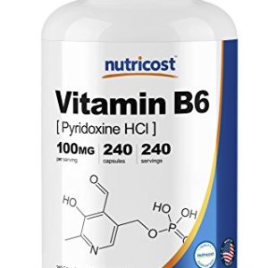 Nutricost Vitamin B6 (Pyridoxine HCl) 100mg  240 Capsules