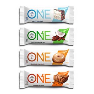 ONE Protein Bar  Best Sellers Variety Pack  12-Pack  Gluten-Free  High Protein  Low Sugar  Includes Birthday Cake  Almond Bliss  Maple Glazed Doughnut   Peanut Butter Pie (Packaging May Vary)